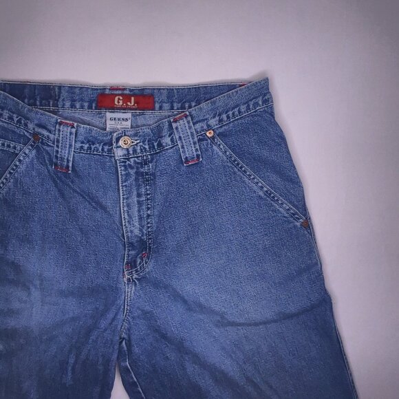 Guess Jeans Mens Jean Shorts 34 Vintage 90s Carpenter 12" Inseam 100% Cotton USA - Picture 1 of 8